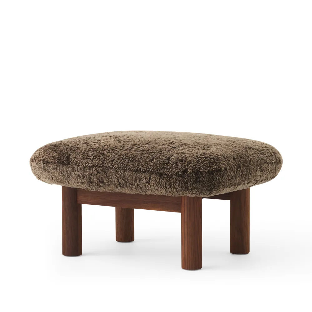 Brasilia footstool, Sheepskin root brown-walnut Audo Copenhagen