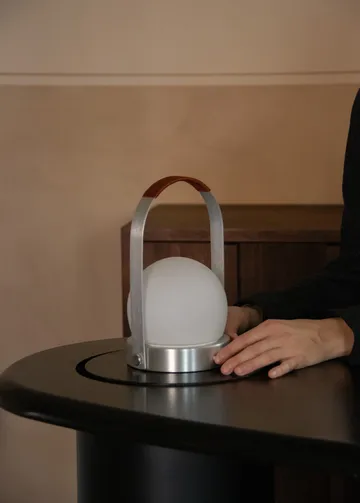 Carrie portable table lamp - Brushed aluminium - Audo Copenhagen