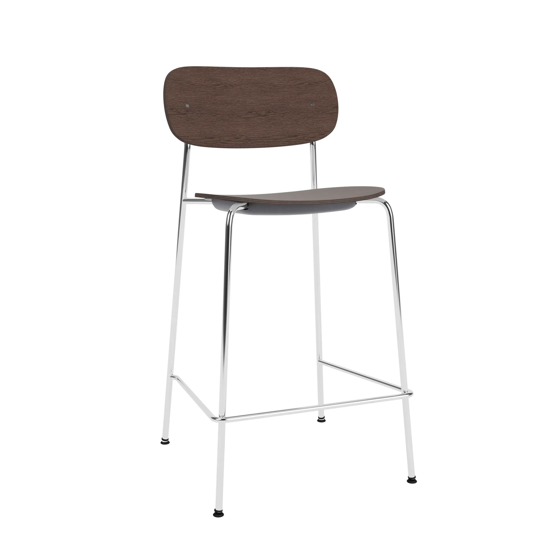 Co Bar Chair bar stool, Dark stained oak-chromed steel, 65 cm Audo Copenhagen