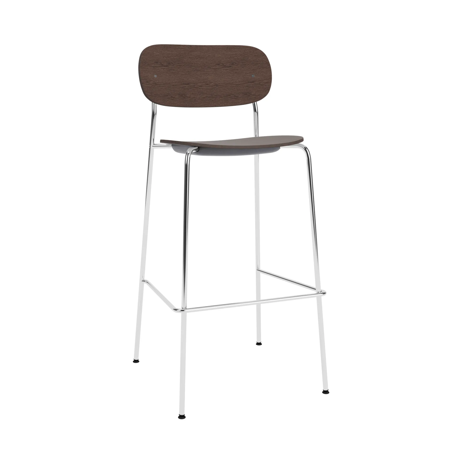 Co Bar Chair bar stool, Dark stained oak-chromed steel, 75 cm Audo Copenhagen