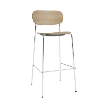 Co Bar Chair bar stool - Oak-chromed steel, 75 cm - Audo Copenhagen