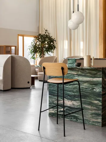 Co Bar Chair bar stool - Oak-chromed steel, 75 cm - Audo Copenhagen