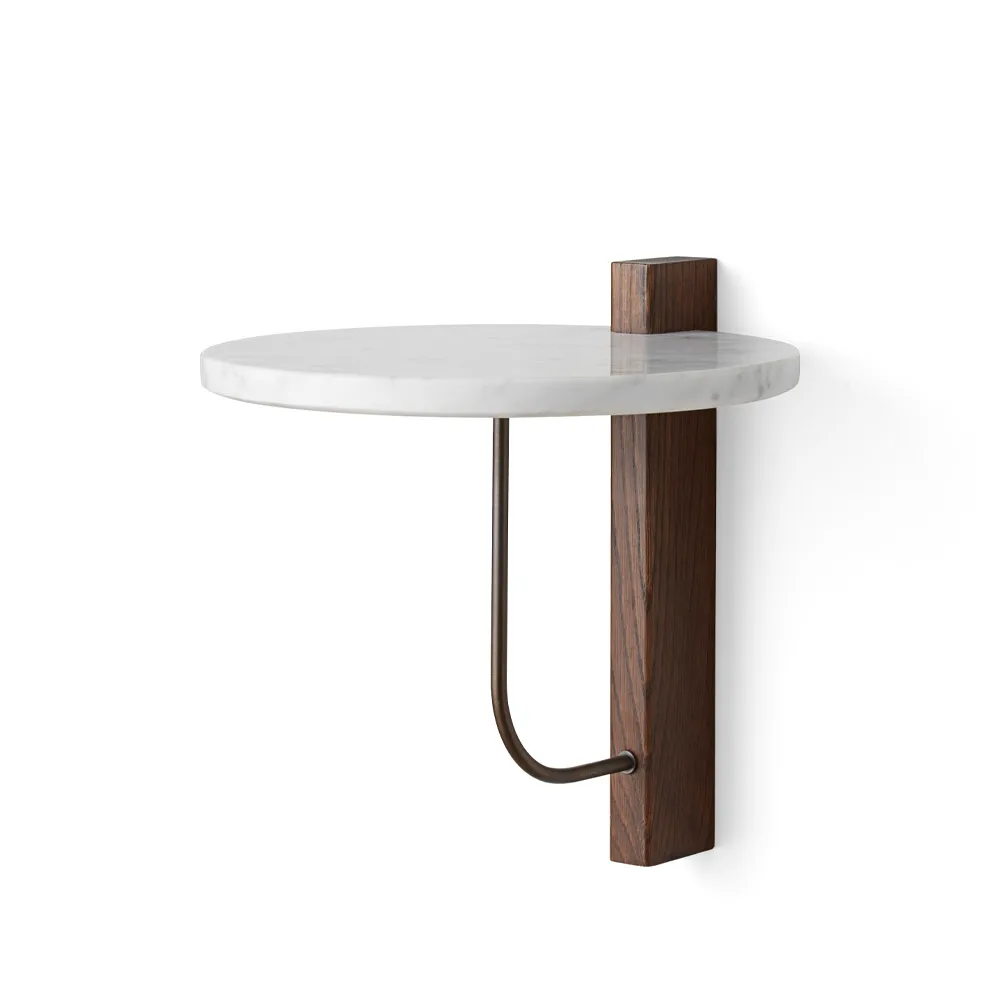 Corbel shelf, Marble carrara, dark stained oak Audo Copenhagen