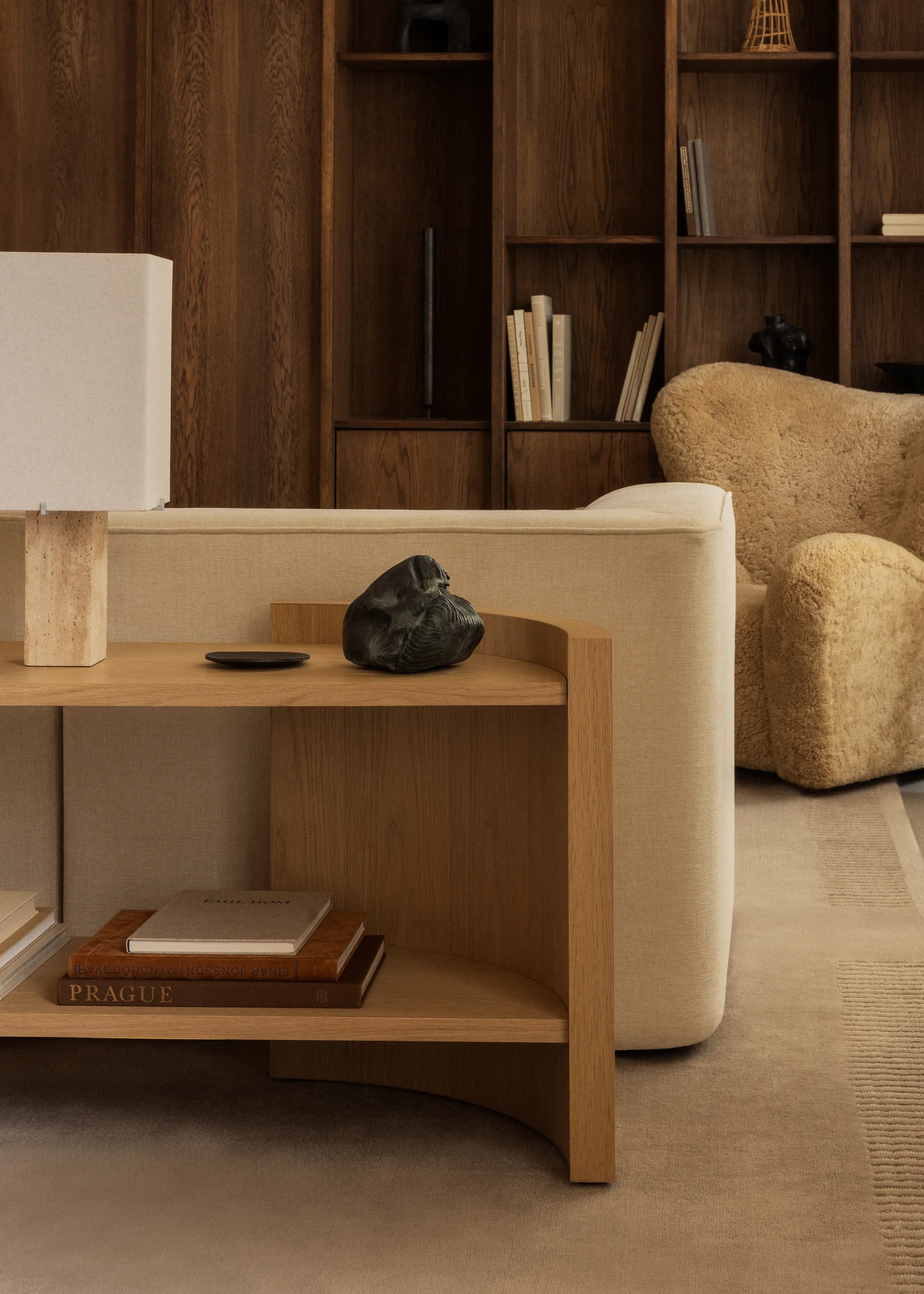 Crescent shelf, Untreated oak, 150x60 cm Audo Copenhagen