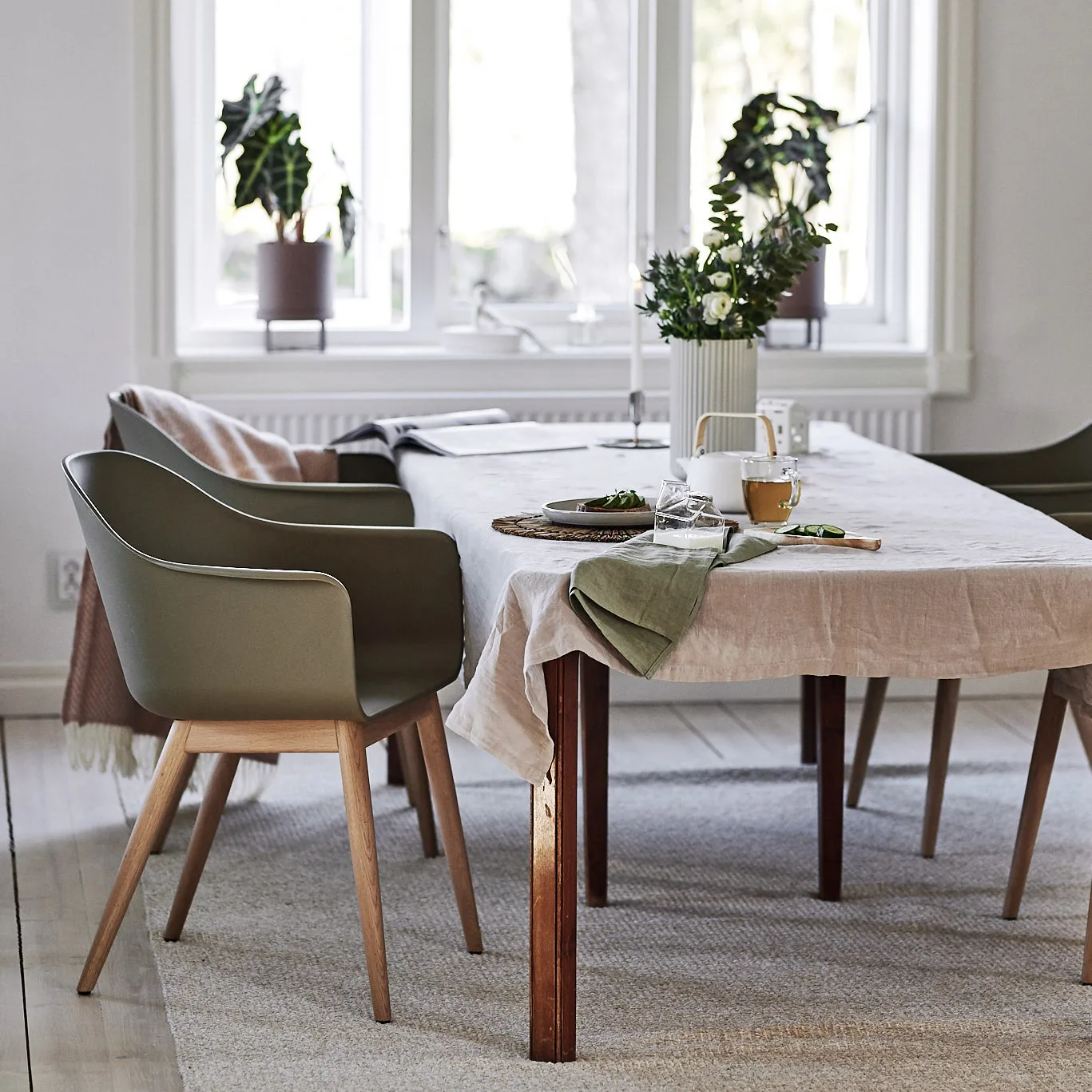 Harbour chair oak legs, Olive Audo Copenhagen