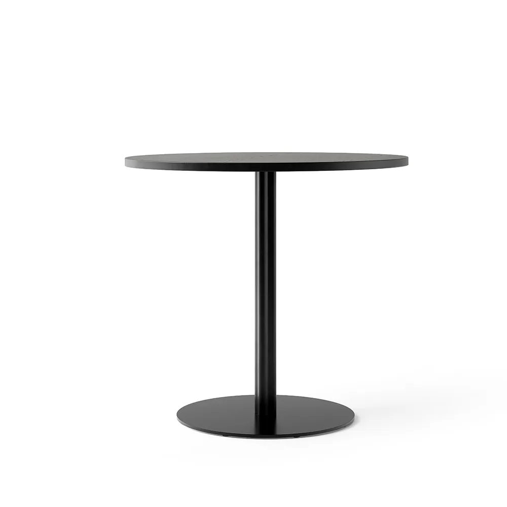 Harbour Column dining table, Oak black-black stand, Ø80 cm Audo Copenhagen
