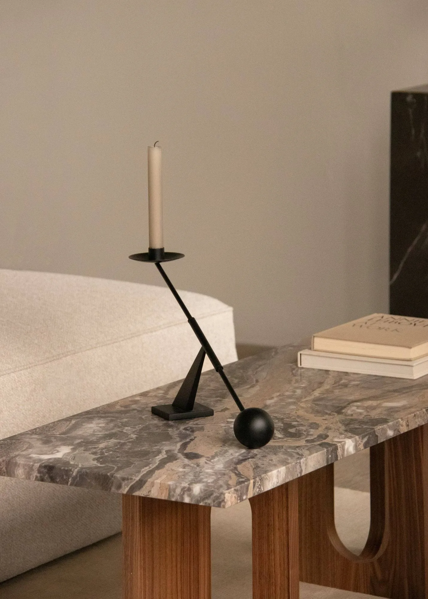Interconnect candlestick 42,5 cm, Bronzed brass Audo Copenhagen
