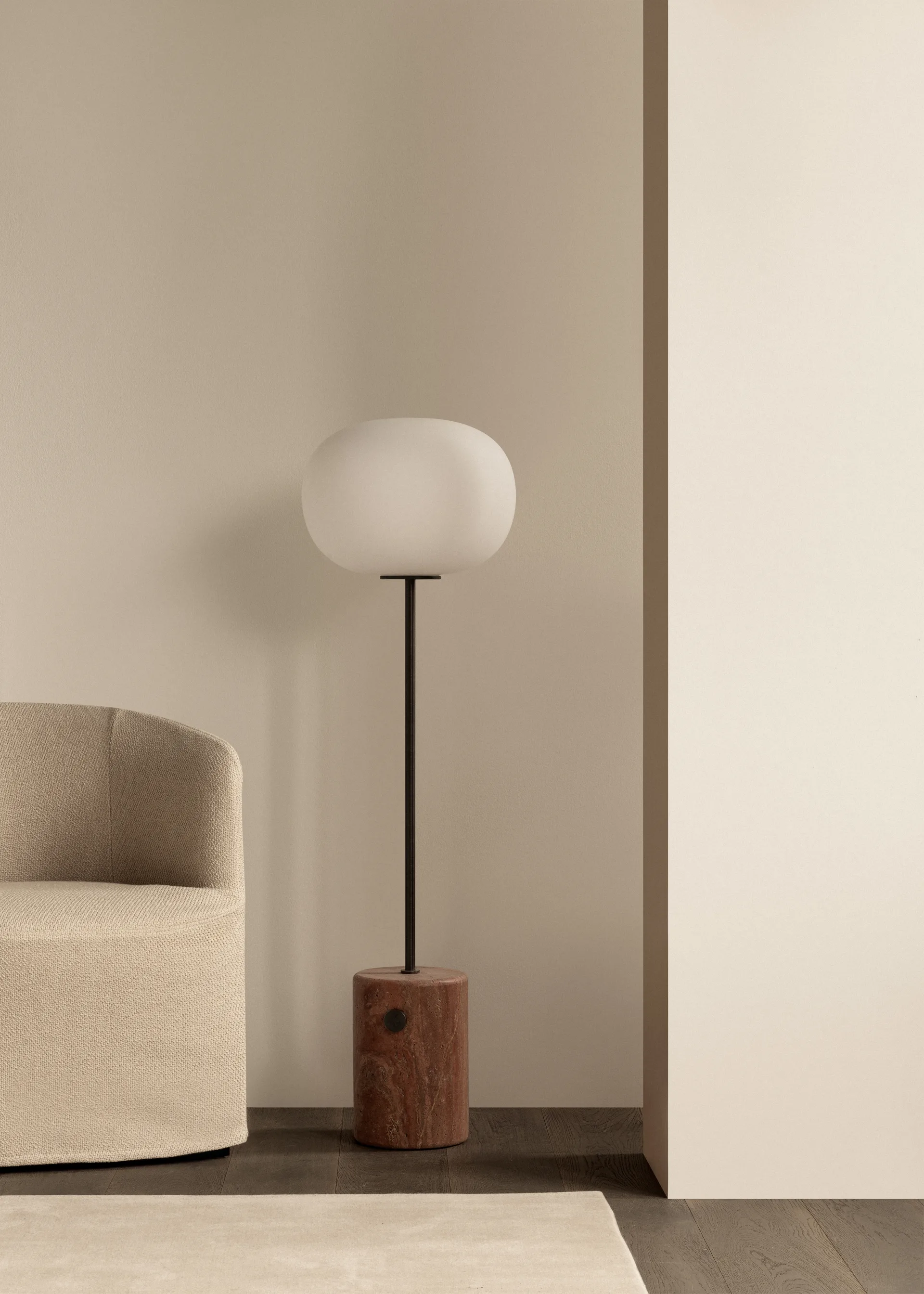 JWDA floor lamp, Red travertine Audo Copenhagen
