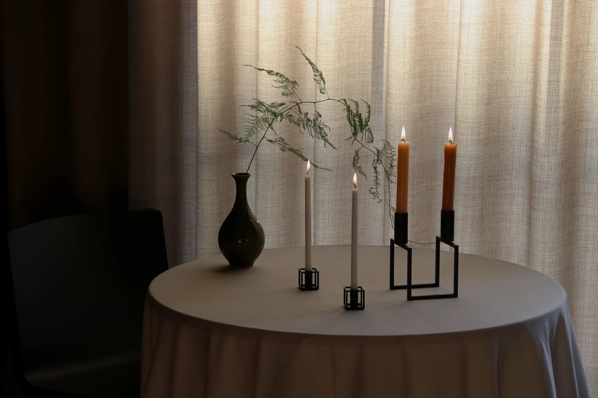 Line candle holder, black Audo Copenhagen