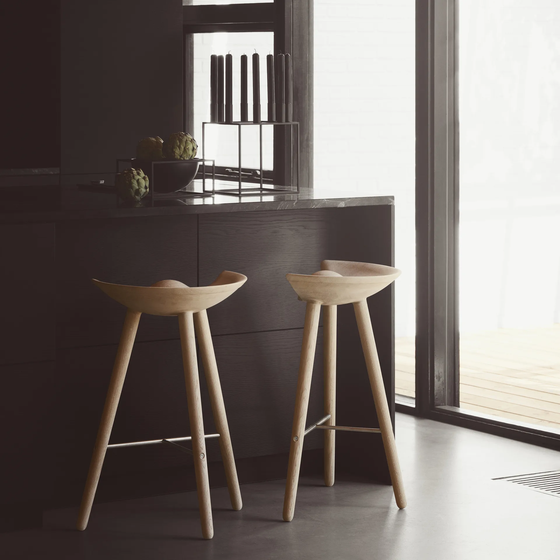 ML42 barstool 77 cm, Oak-steel Audo Copenhagen