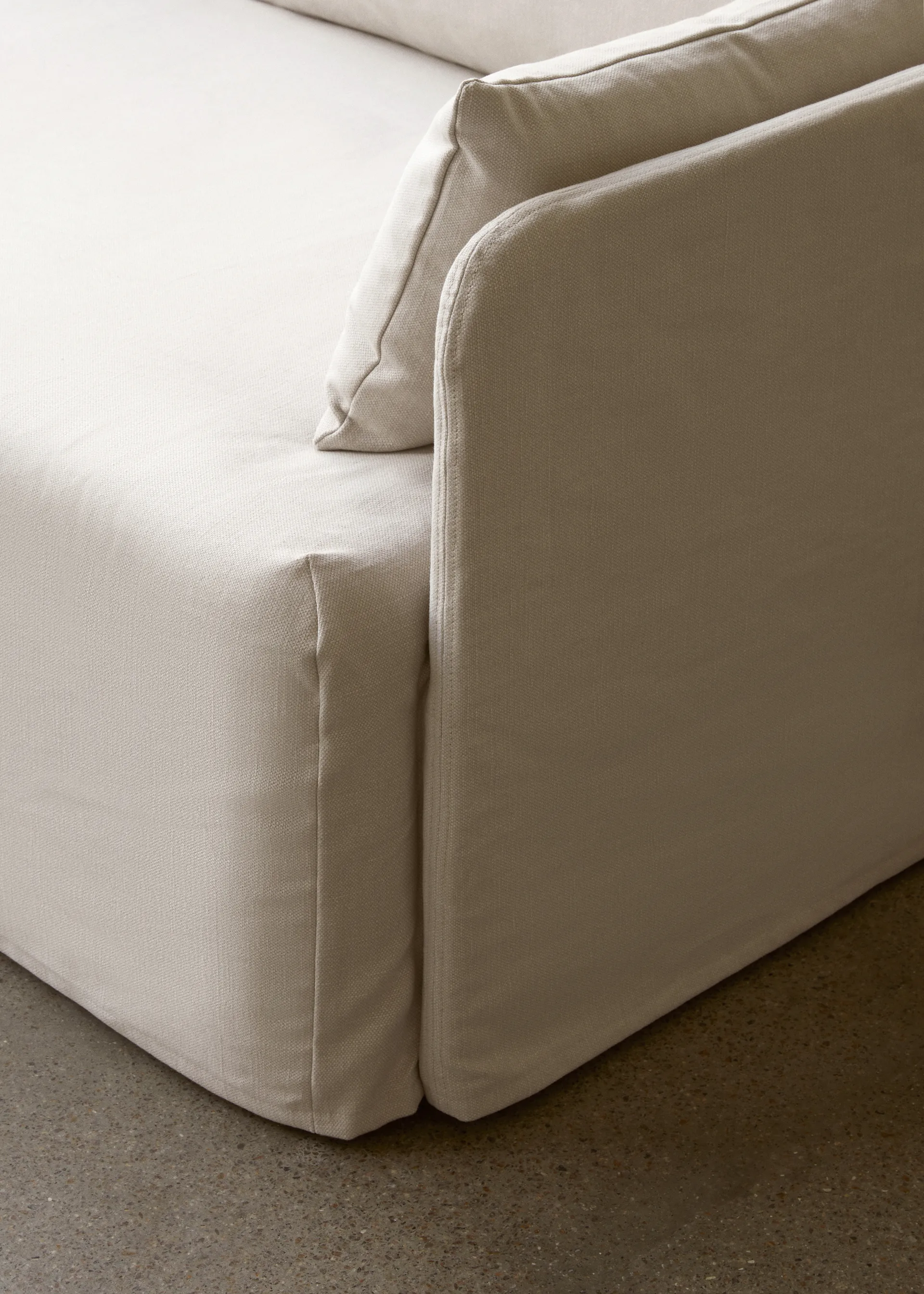 Offset arm chair, Logan Sand Audo Copenhagen