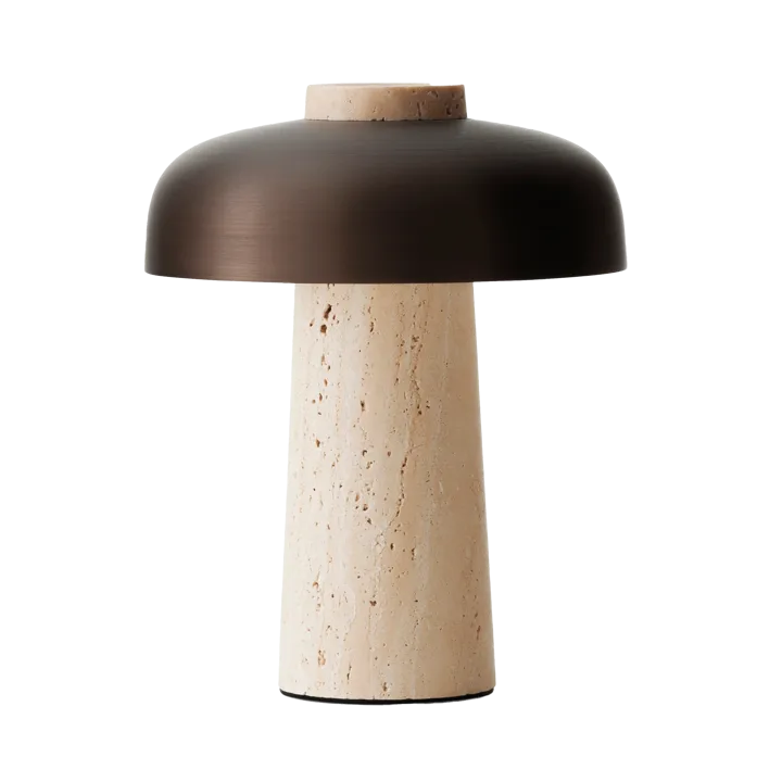 Reverse portable table lamp 24,5 cm - Travertine-bronzed aluminium - Audo Copenhagen