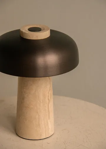 Reverse portable table lamp 24,5 cm - Travertine-bronzed aluminium - Audo Copenhagen
