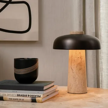 Reverse table lamp 30 cm - travertin-bronzed brass - Audo Copenhagen