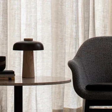 Reverse table lamp 30 cm - travertin-bronzed brass - Audo Copenhagen