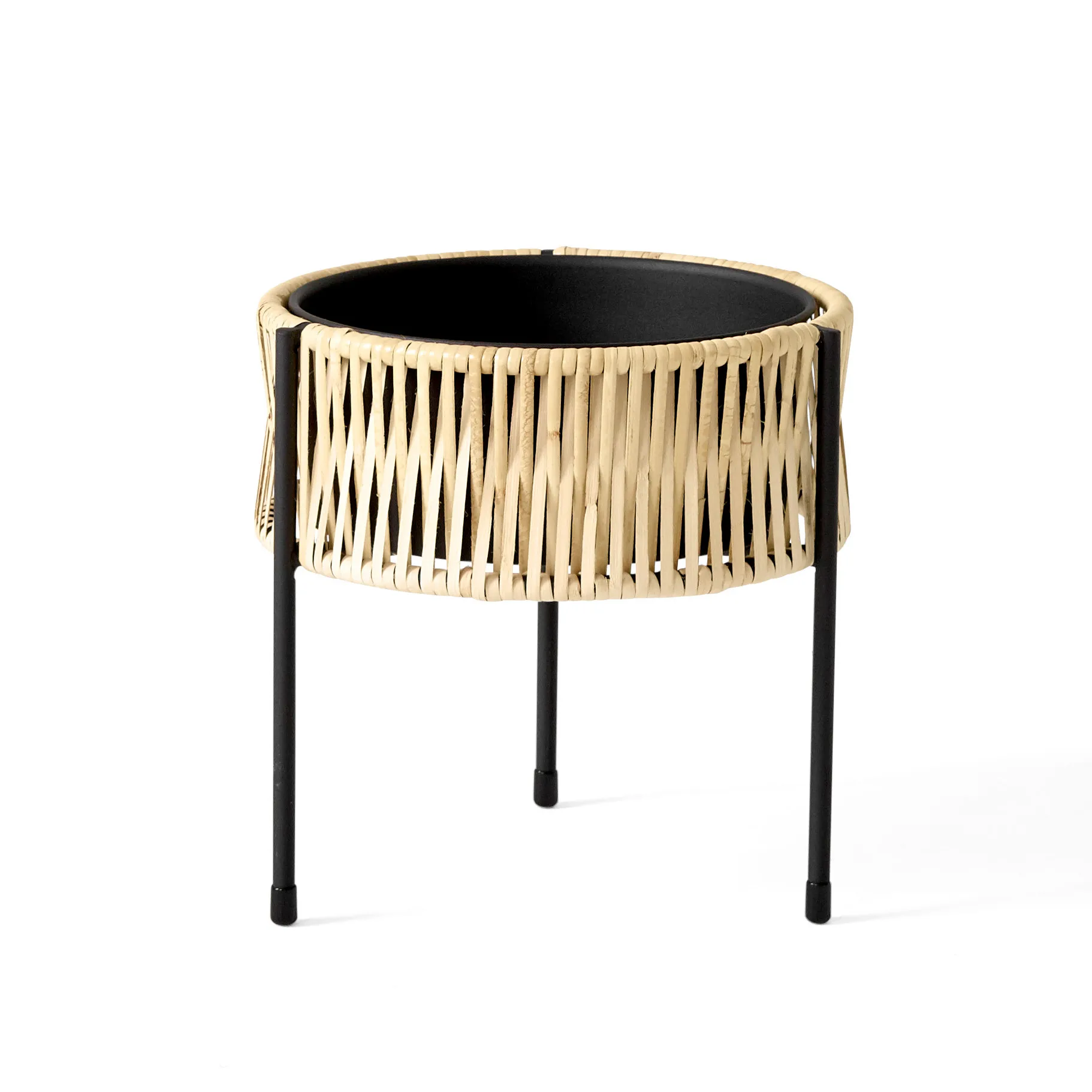 Umanoff planter flower box rattan-steel, h27 cm Ø27 cm Audo Copenhagen