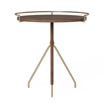 Umanoff side table wallnut-polished brass - 45 cm - Audo Copenhagen