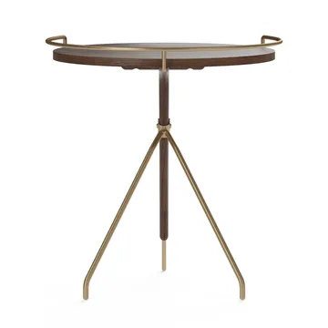 Umanoff side table wallnut-polished brass - 45 cm - Audo Copenhagen