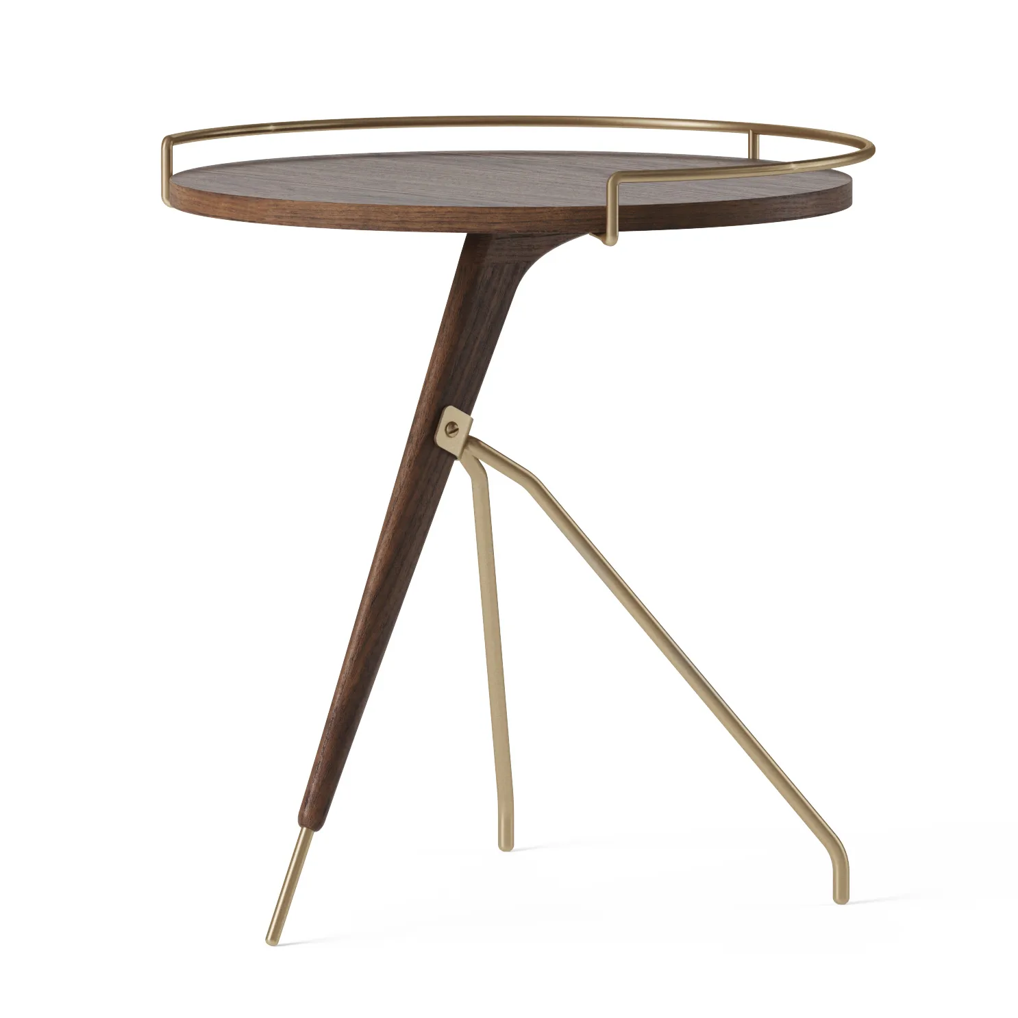 Umanoff side table wallnut-polished brass, 45 cm Audo Copenhagen