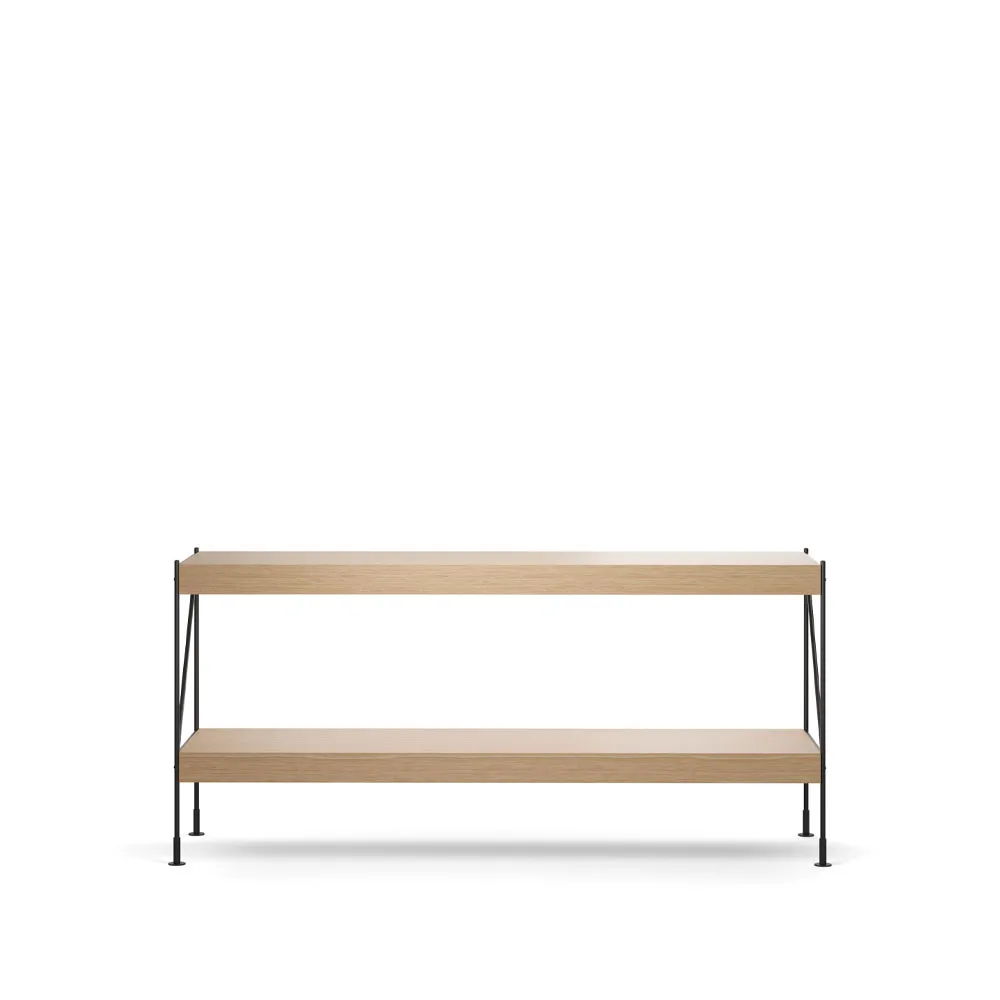 Zet shelving system, Natural oak, 1x2, black steel base Audo Copenhagen