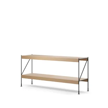 Zet shelving system - Natural oak, 1x2, black steel base - Audo Copenhagen