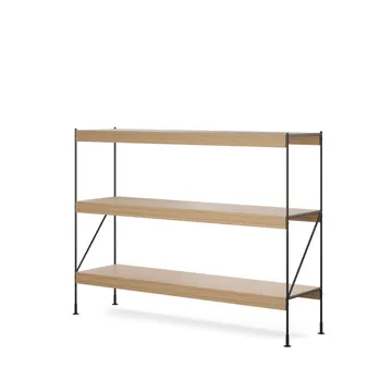 Zet shelving system - Natural oak, 1x3, black steel base - Audo Copenhagen