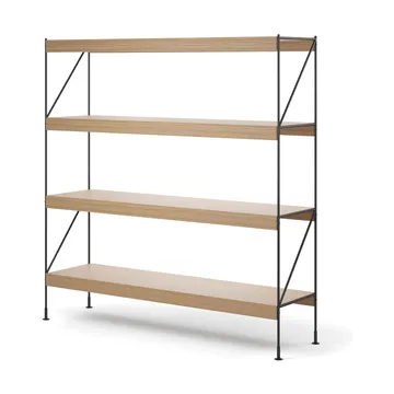 Zet shelving system - Natural oak, 1x4, black steel base - Audo Copenhagen