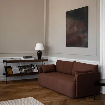 Zet shelving system - Oak dark stained, 1x4, black steel base - Audo Copenhagen
