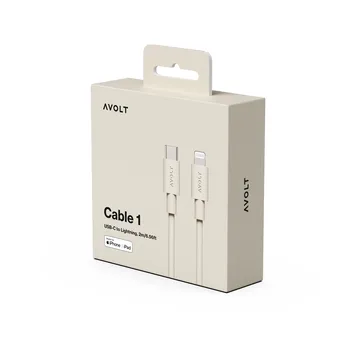 Cable 1 USB C to Lightning charging cable 2m - Nomad Sand - Avolt
