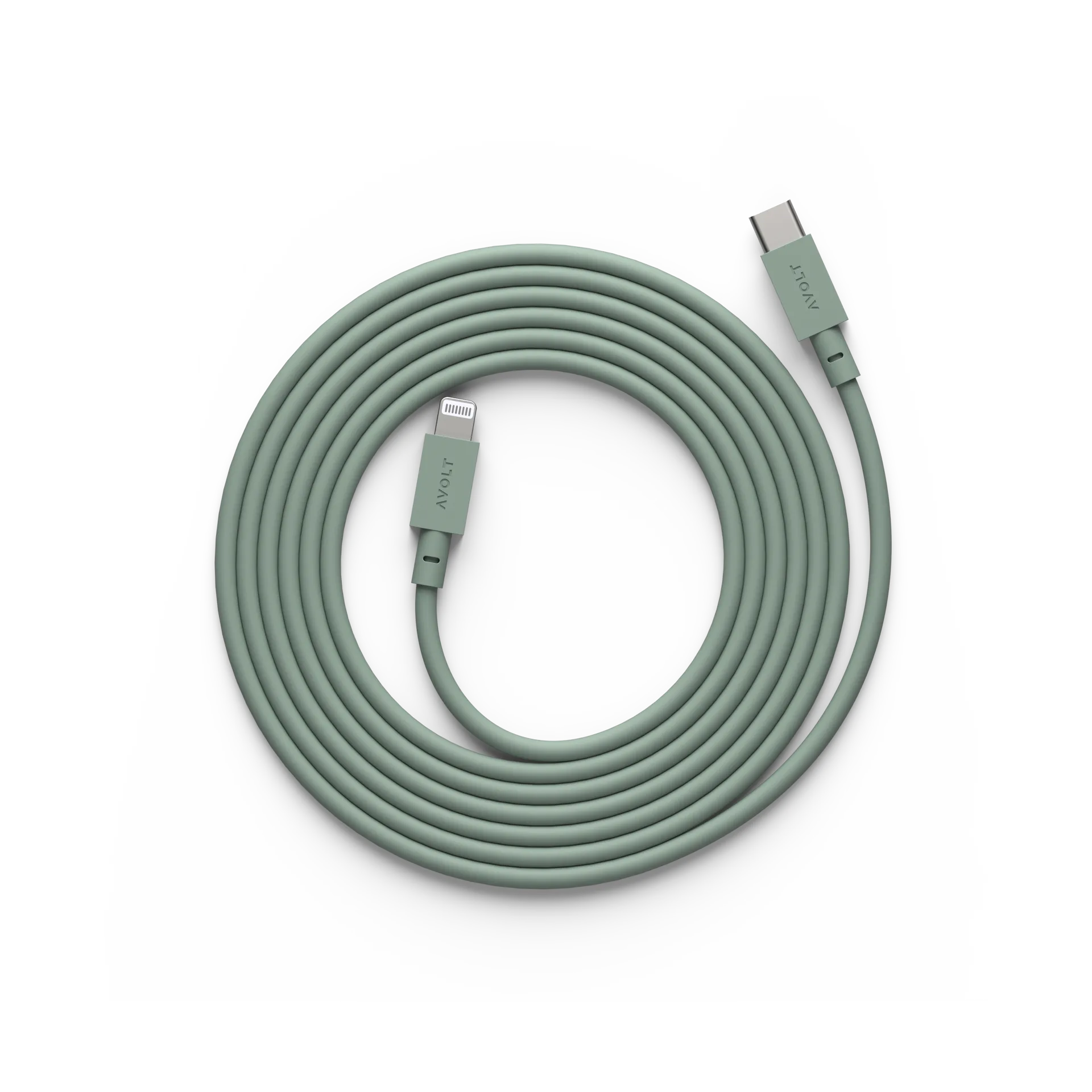 Cable 1 USB C to Lightning charging cable 2m, Oak Green Avolt