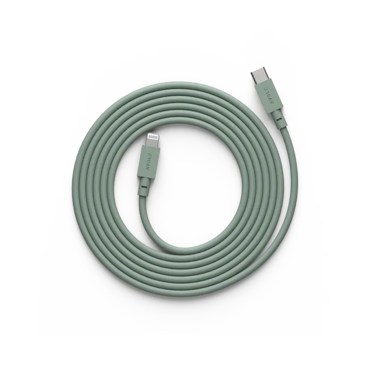 Cable 1 USB C to Lightning charging cable 2m - Oak Green - Avolt