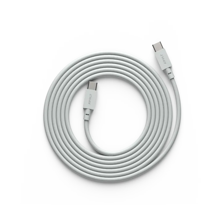 Cable 1 USB-C to USB-C charging cable 2 m - Gotland grey - Avolt