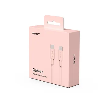 Cable 1 USB-C to USB-C charging cable 2 m - New Pink - Avolt