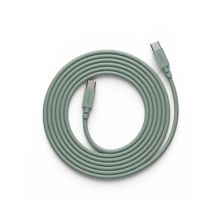 Cable 1 USB-C to USB-C charging cable 2 m - Oak green - Avolt
