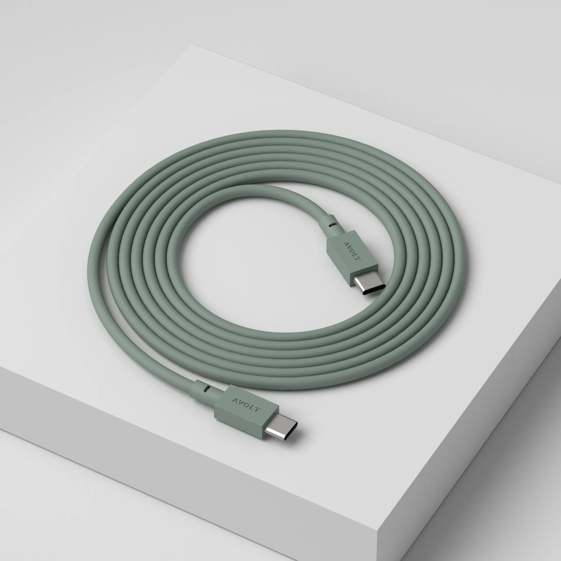 Cable 1 USB-C to USB-C charging cable 2 m, Oak green Avolt