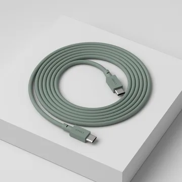 Cable 1 USB-C to USB-C charging cable 2 m - Oak green - Avolt