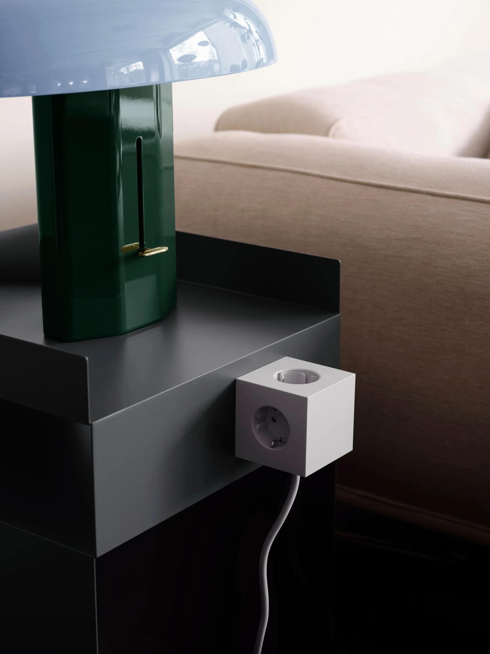 Square 1 power strip USB-C 30W 3 m, Gotland Gray Avolt