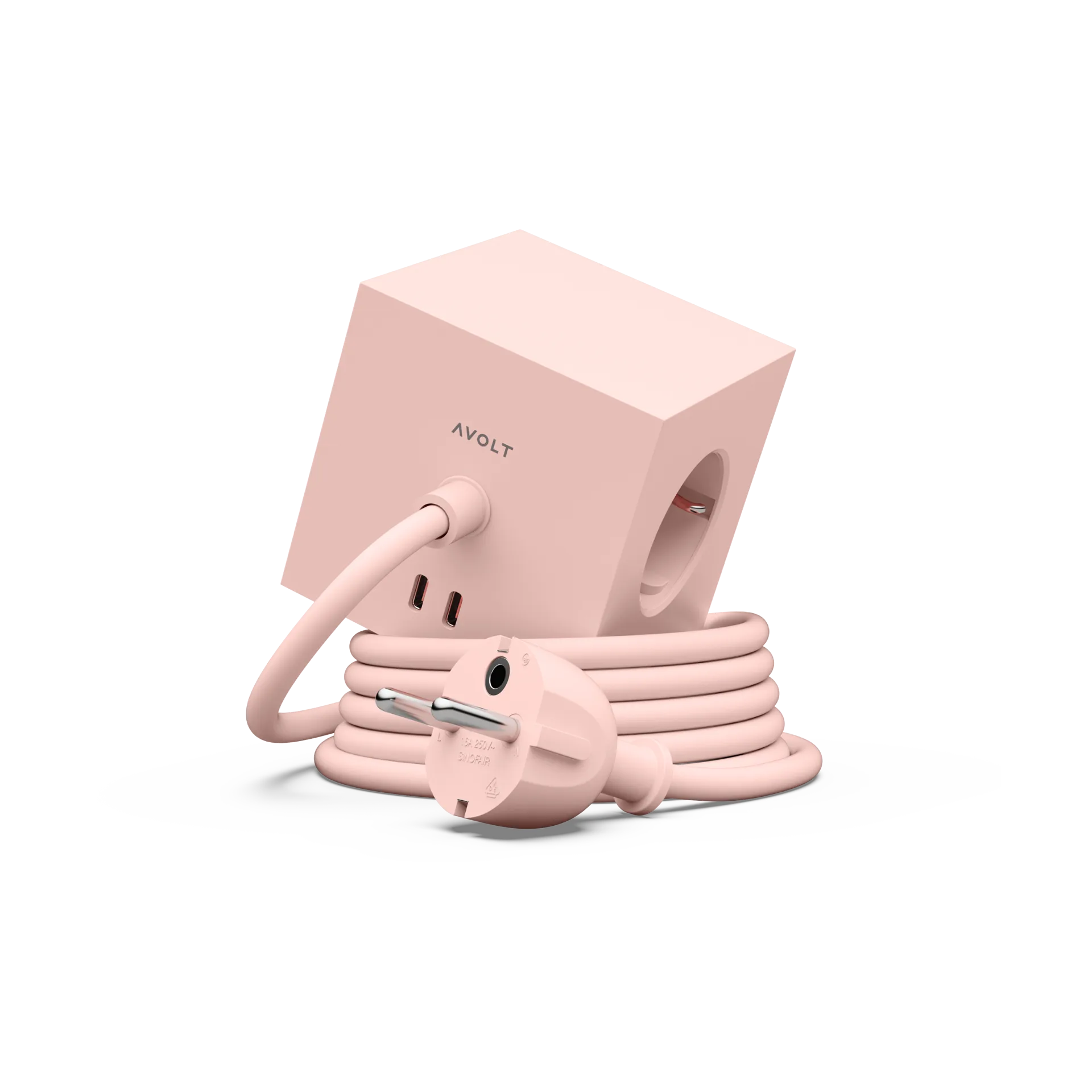 Square 1 power strip USB-C 30W 3 m, New Pink Avolt