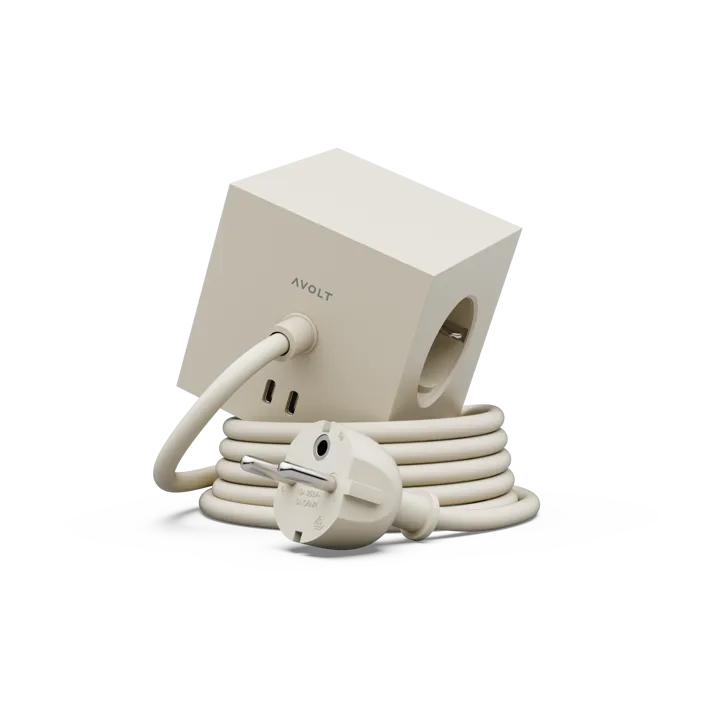 Square 1 power strip USB-C 30W 3 m - Nomad Sand - Avolt