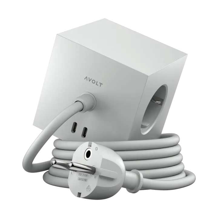 Square 1 socket USB-C 30W 1.8 m - Gotland grey - Avolt