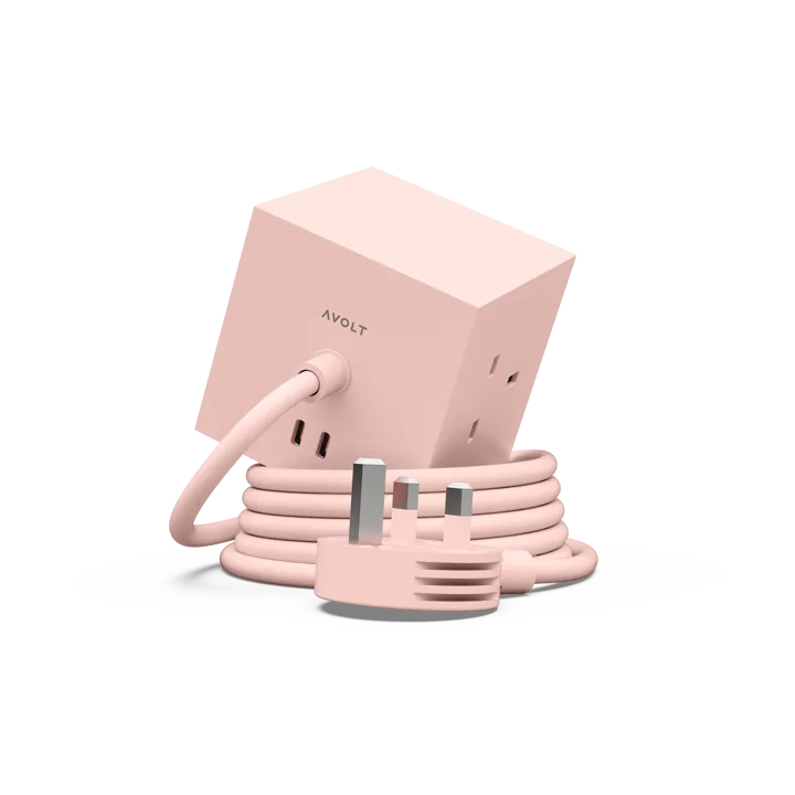 Square 1 UK power strip USB-C 30W 1.8 m - New Pink - Avolt