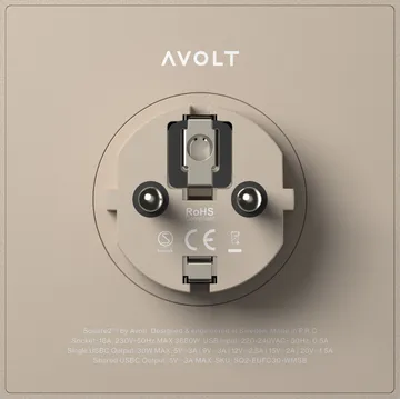 Square 2 outlet - Beige - Avolt