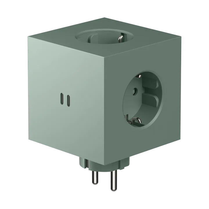 Square 2 outlet - Oak Green - Avolt