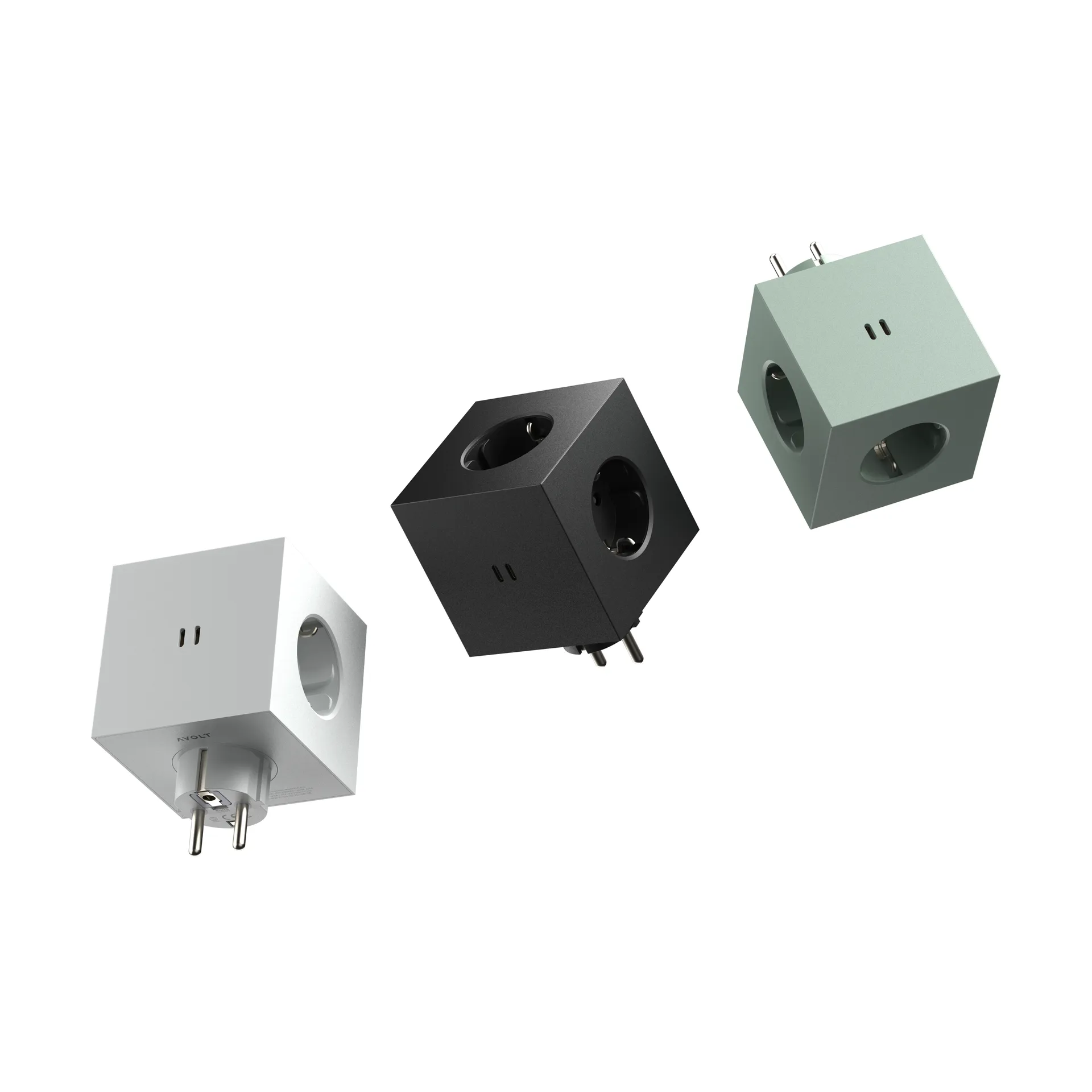 Square 2 outlet, Oak Green Avolt