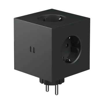 Square 2 outlet - Stockholm Black - Avolt