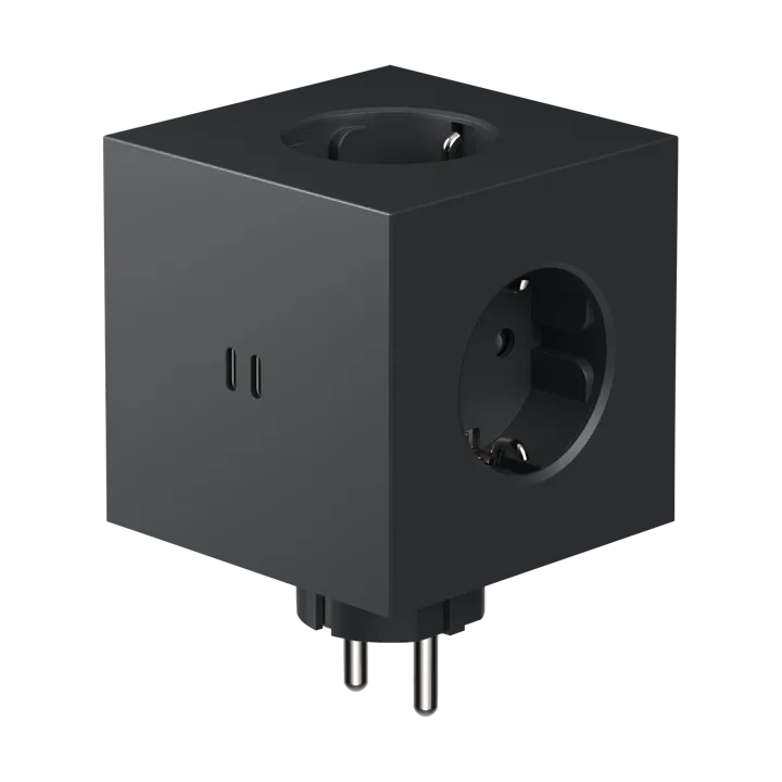 Square 2 outlet - Stockholm Black - Avolt