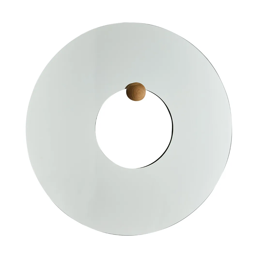 Castellum wall mirror Ø80 cm, Clear-oiled oak AYTM