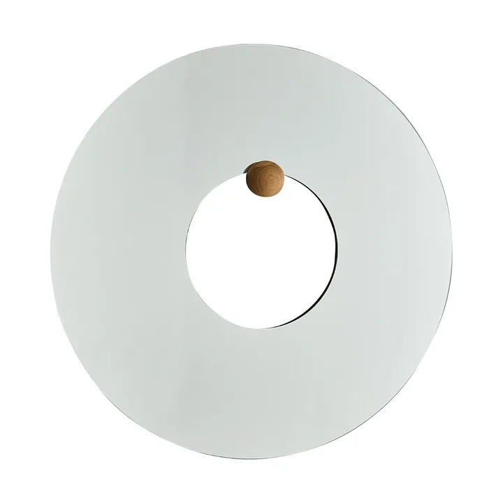 Castellum wall mirror Ø80 cm - Clear-oiled oak - AYTM
