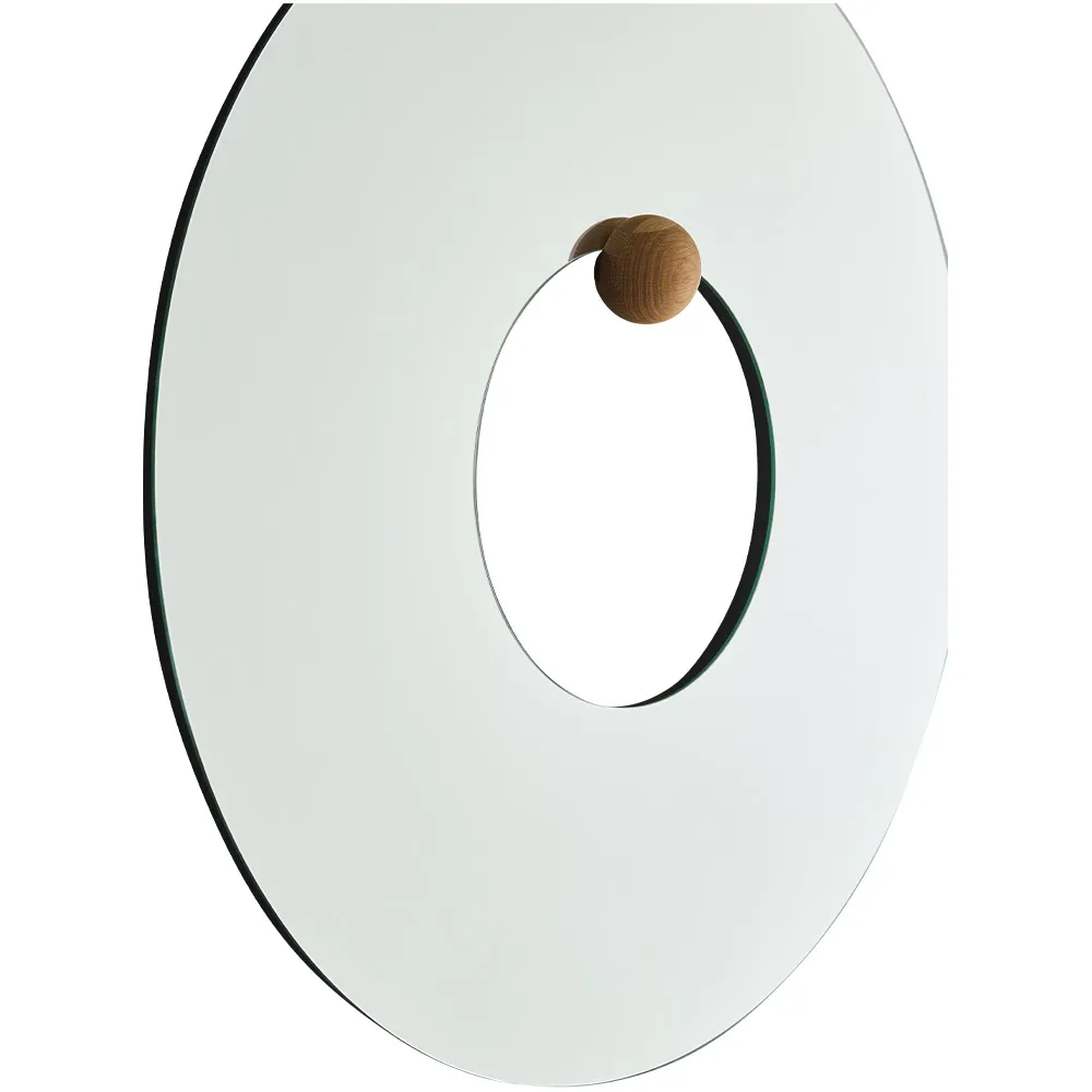 Castellum wall mirror Ø80 cm, Clear-oiled oak AYTM