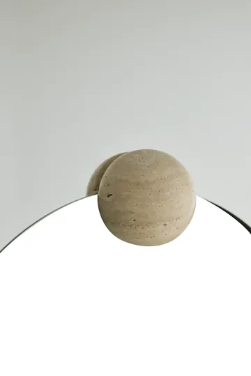 Castellum wall mirror Ø80 cm - Clear-travertine - AYTM
